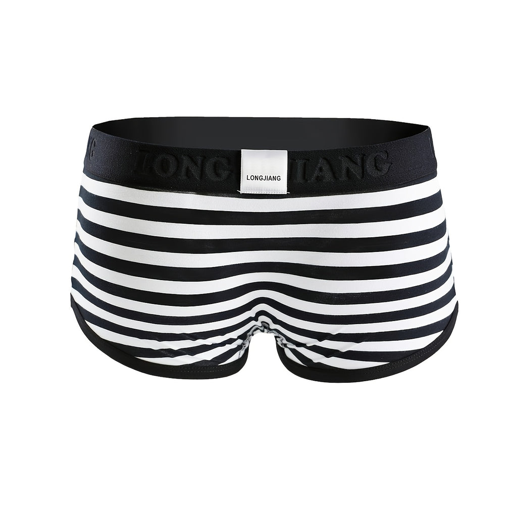Boxer de sport respirant coton homme — lot de 4, rayé, assortiment A