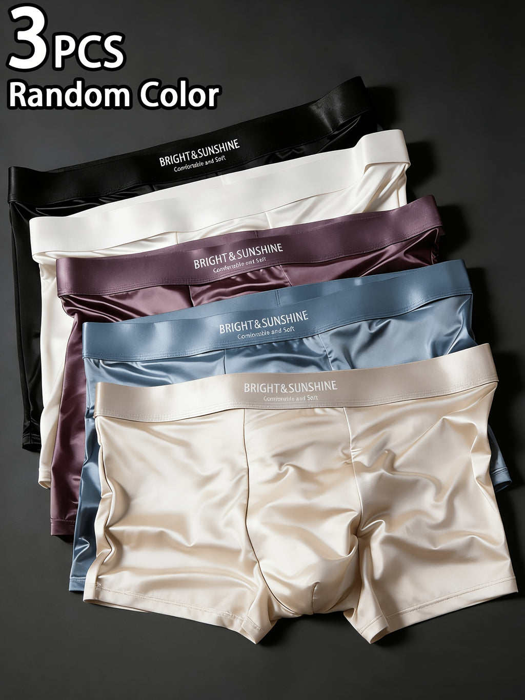 Boxer large respirant soie homme — lot de 3, uni