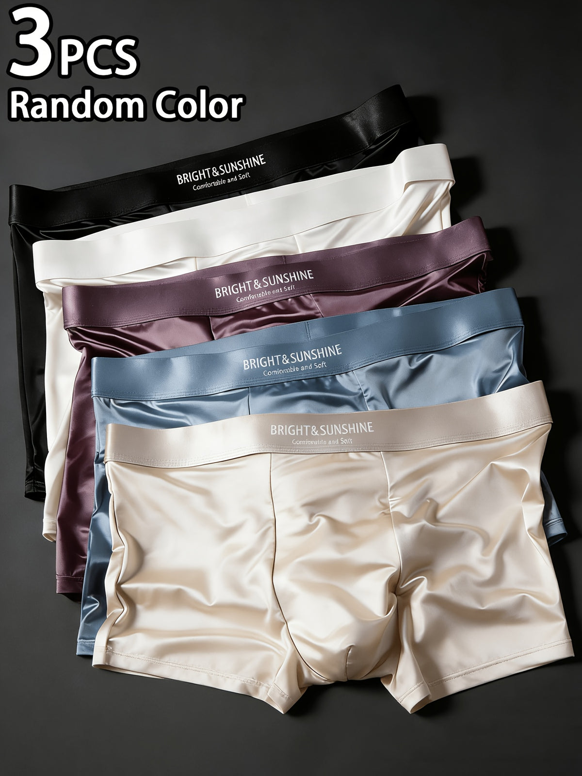 Boxer large respirant soie homme — lot de 3, uni
