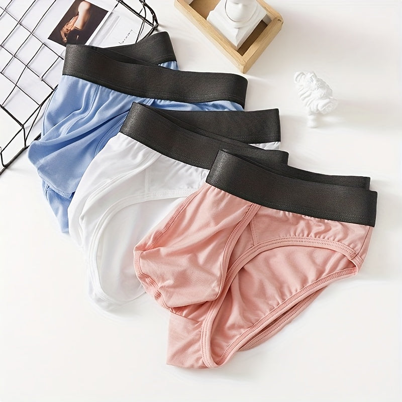 Slip à poche de maintien extensible bambou homme — lot de 3, uni