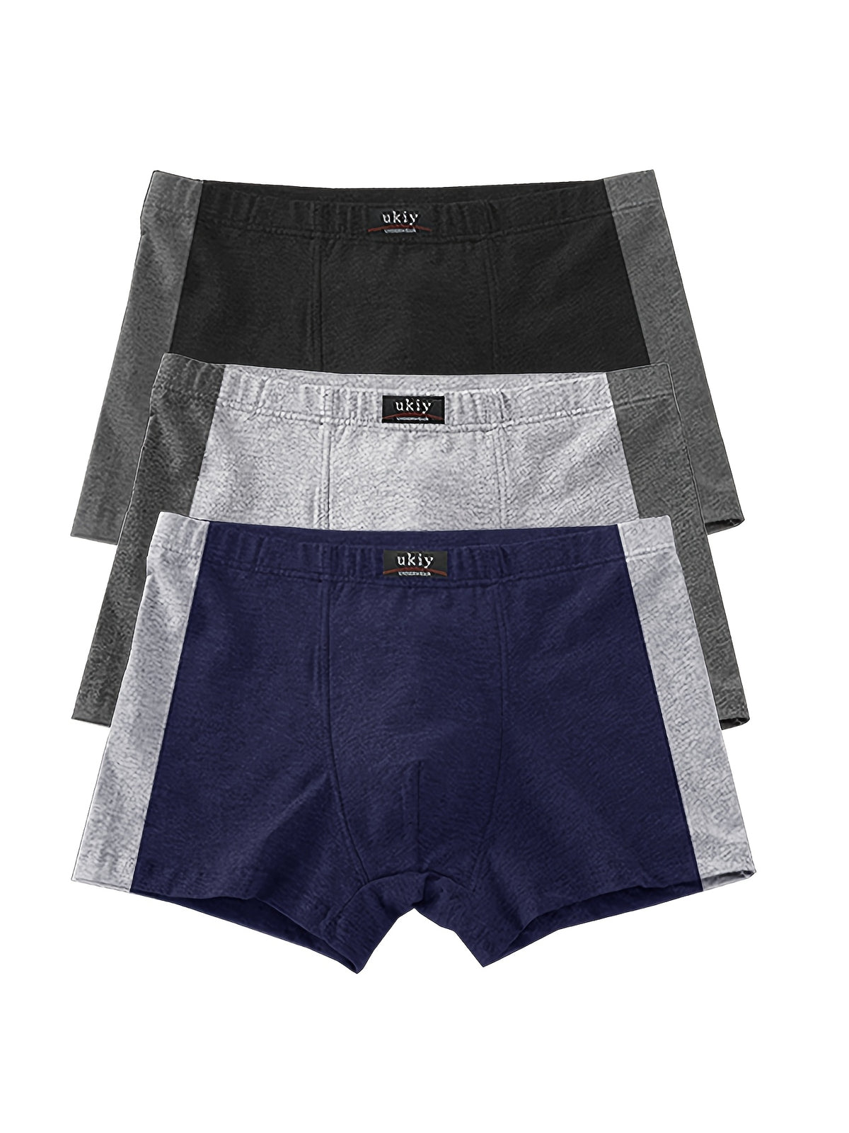 Boxer grande taille respirant coton homme — lot de 3, uni, du 3XL au 1XL