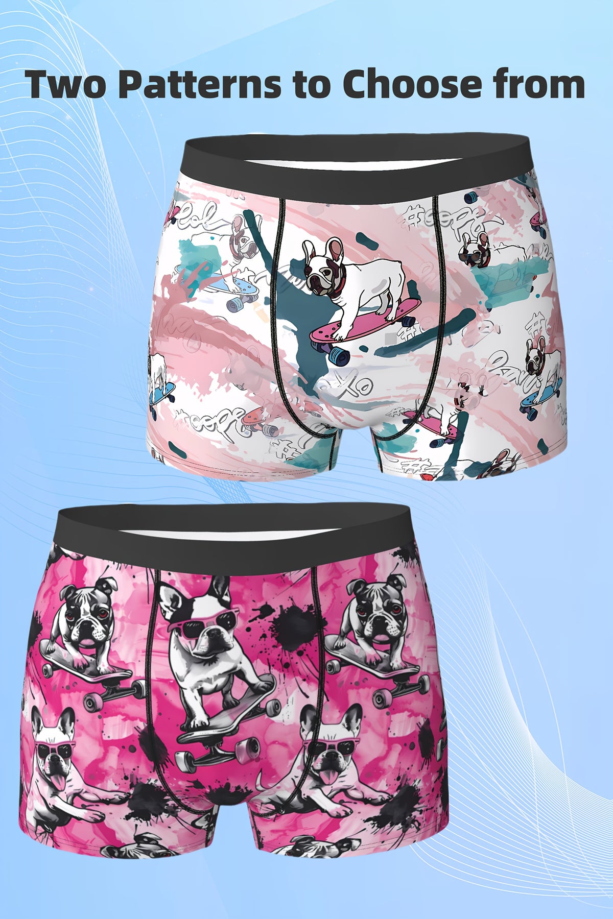 Boxer respirant extensible microfibre homme, à motif animal