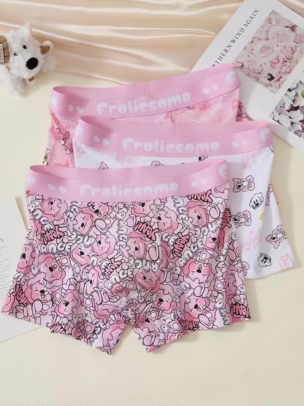 Boxer élégant coton homme — lot de 3, couleur rose rouge — vue 8