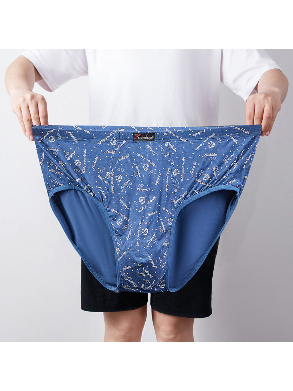 Slip grande taille respirant modal homme — lot de 4, imprimé
