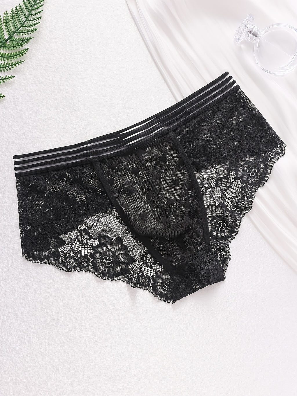 Slip taille basse microfibre homme, noir — vue 8