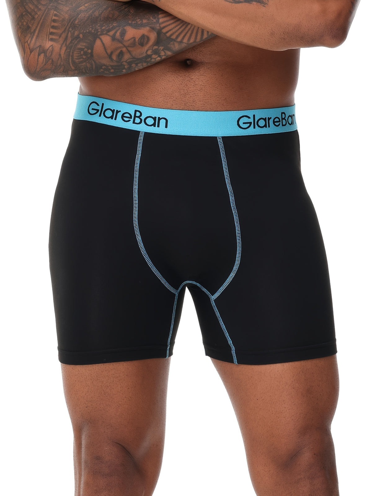 Boxer long microfibre homme — lot de 5, uni, assortiment E (modèle 2)