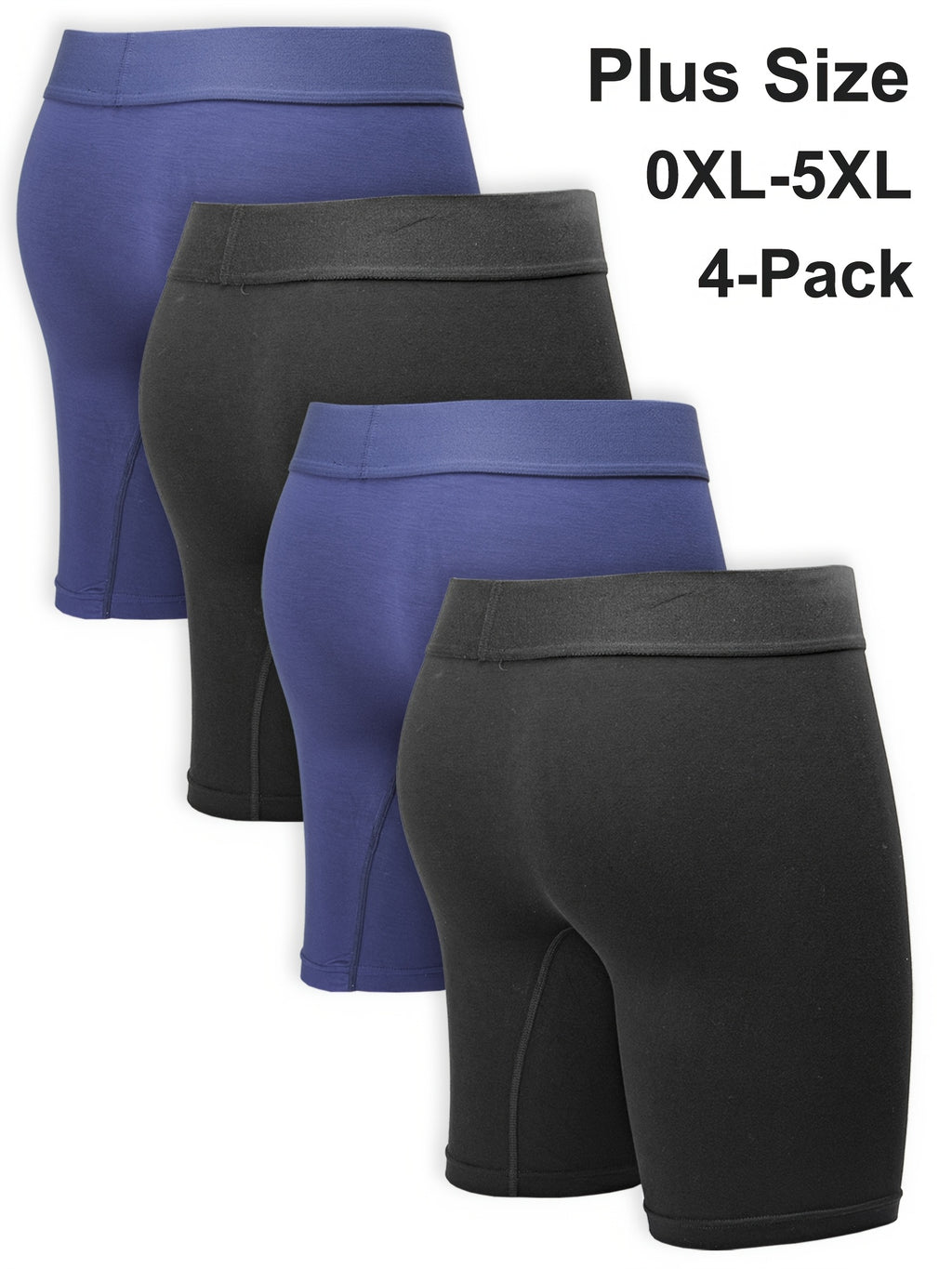 Boxer grande taille de sport modal homme — lot de 4, uni