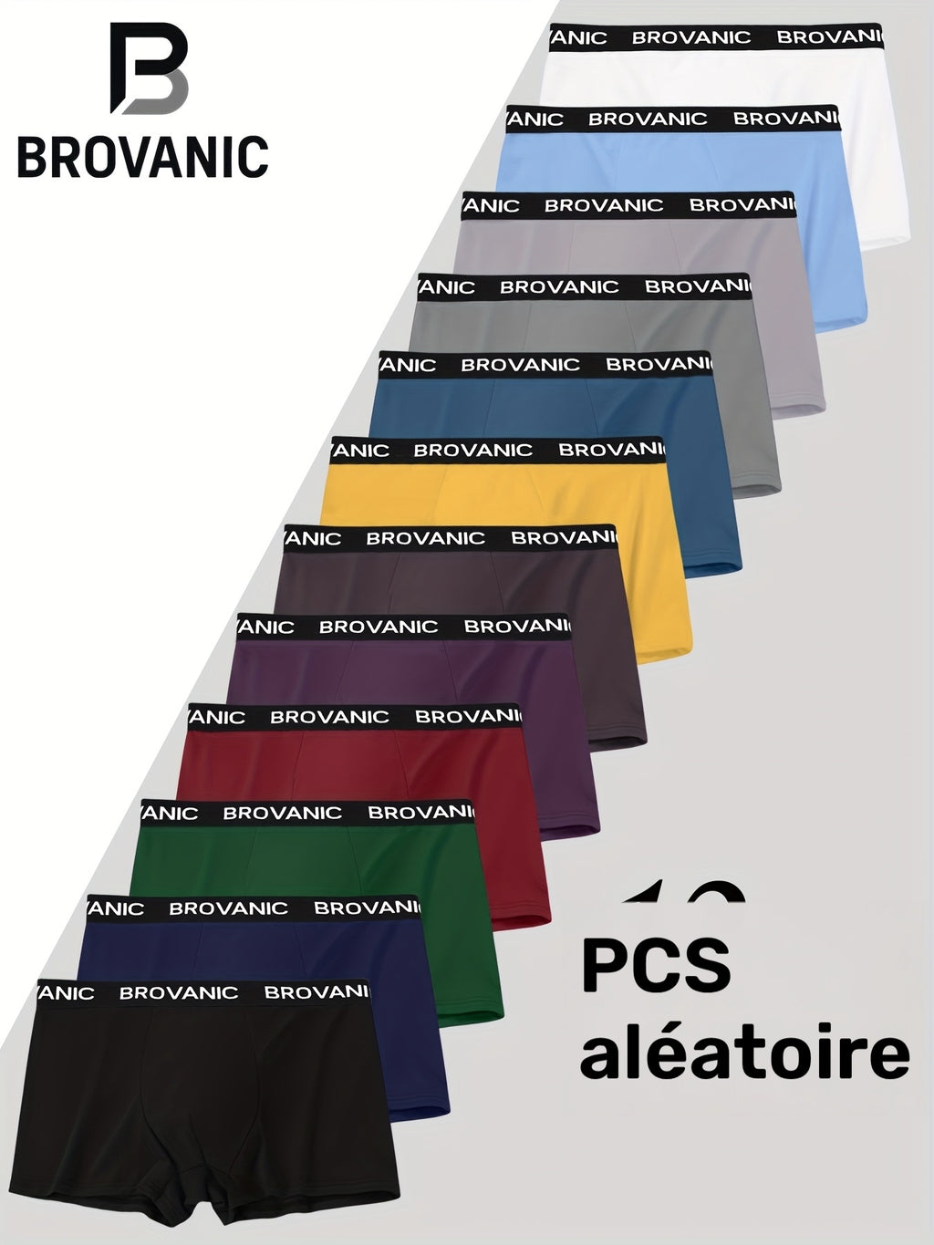 Boxer respirant microfibre homme — lot de 12, uni