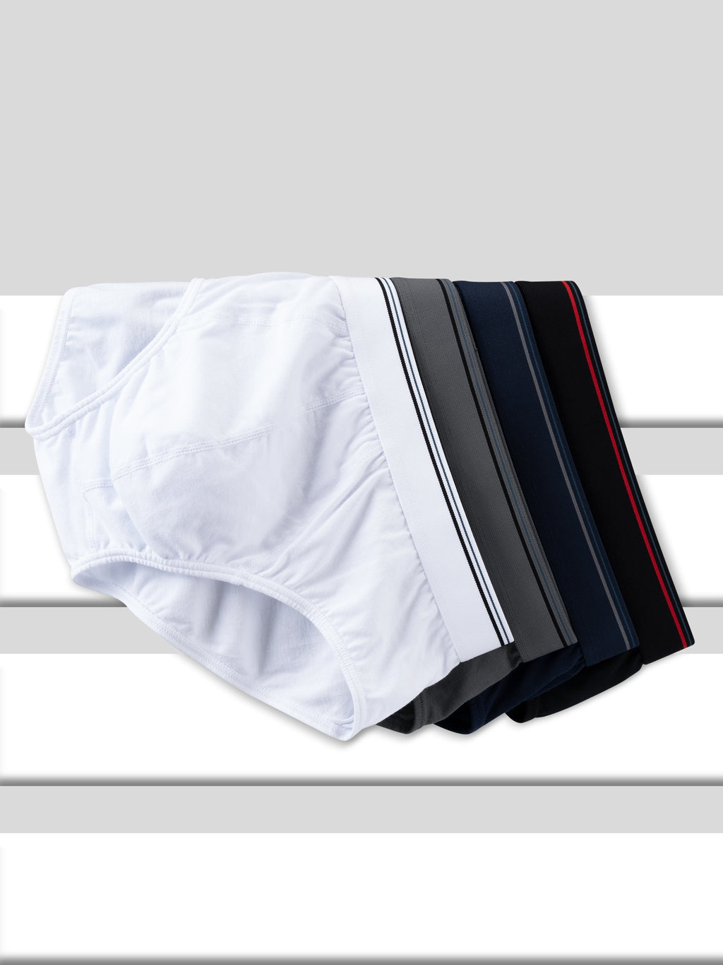 Slip rayé coton homme — lot de 10, 100 % coton, lavable en machine