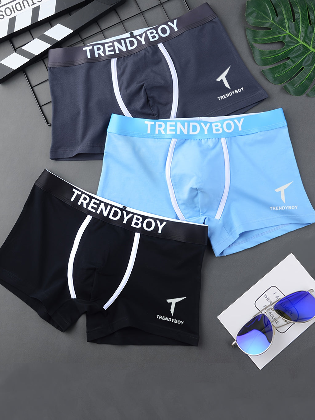 Boxer de sport respirant microfibre homme — lot de 3, géométrique, du S au XL