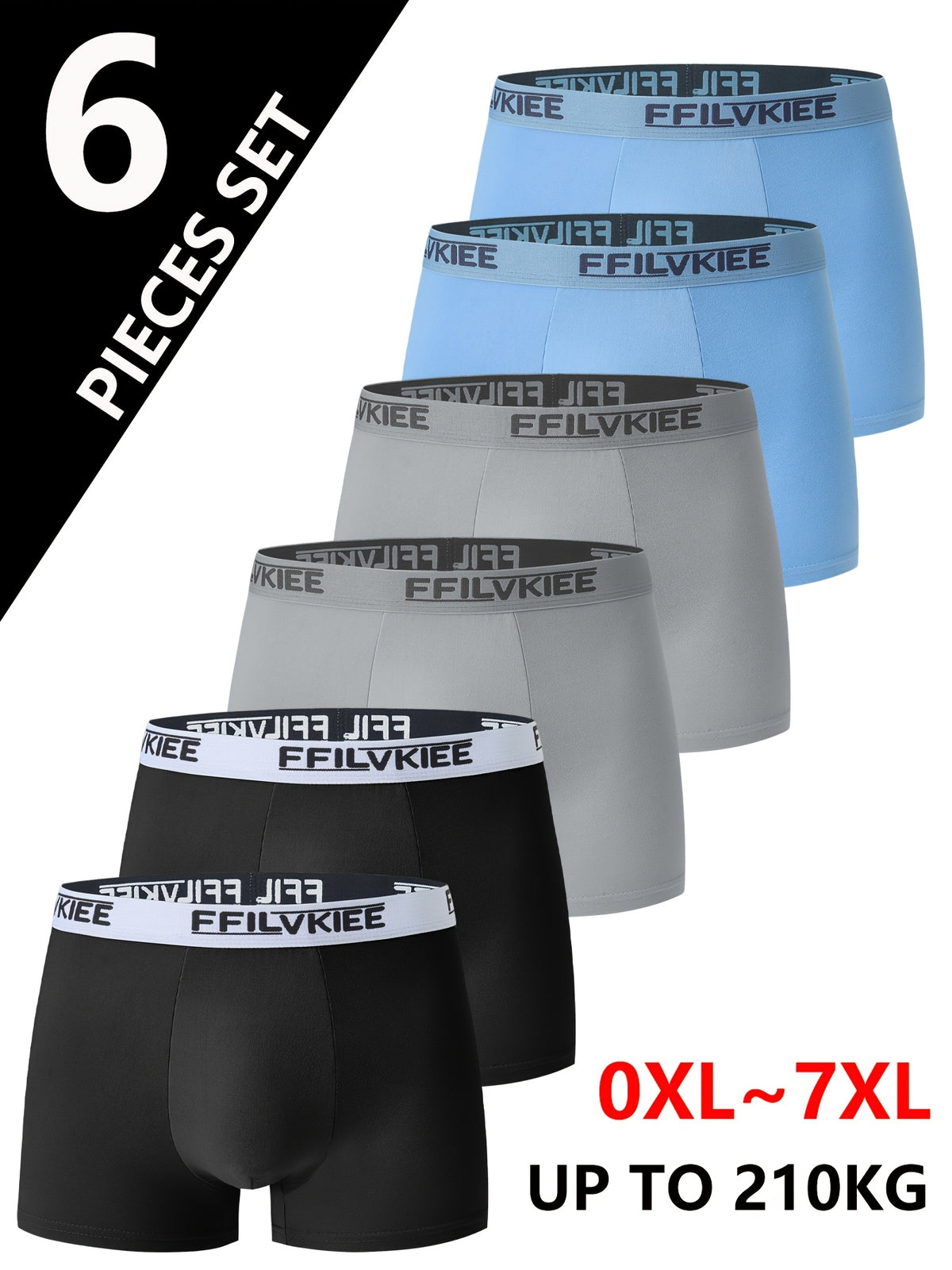 Boxer grande taille de sport microfibre homme — lot de 6, uni