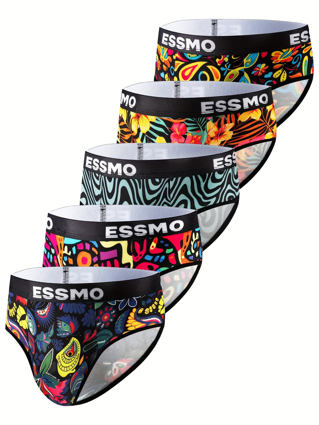 Slip microfibre homme — lot de 10, géométrique