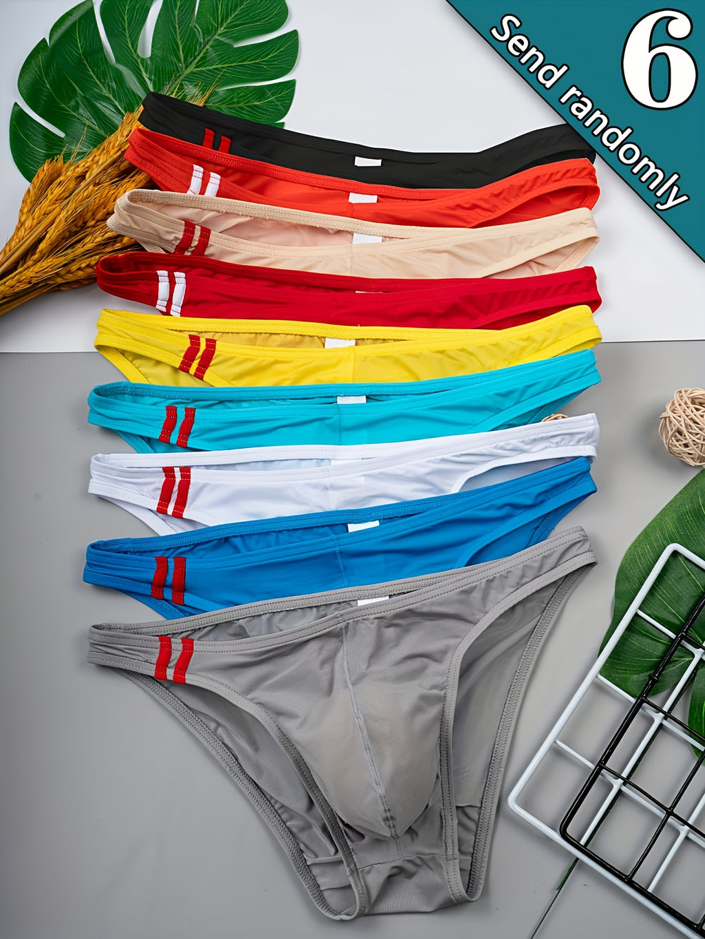 Slip séchage rapide respirant microfibre homme — lot de 6, uni, du S au XXL