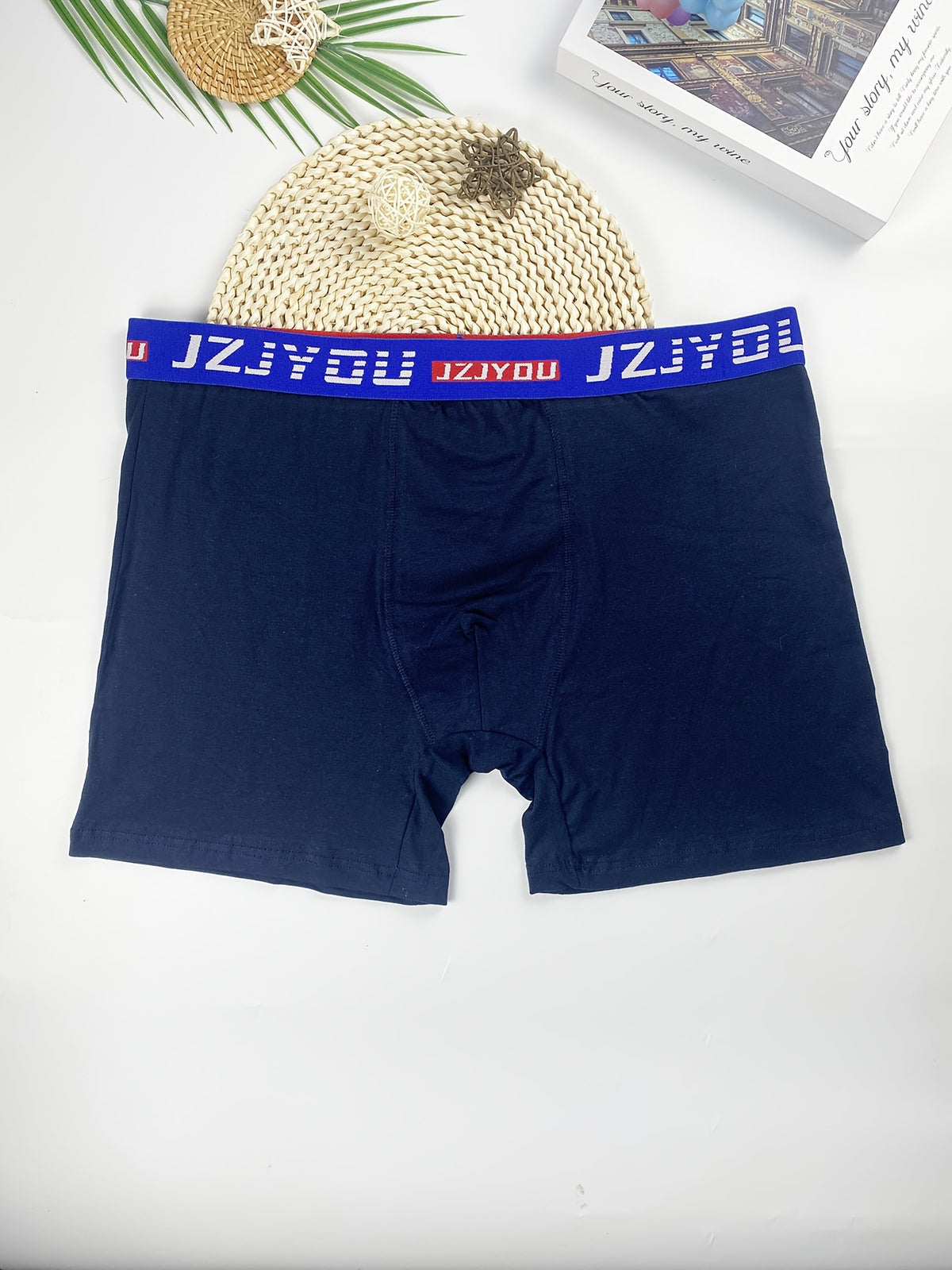 Boxer long grande taille coton homme — lot de 5, uni
