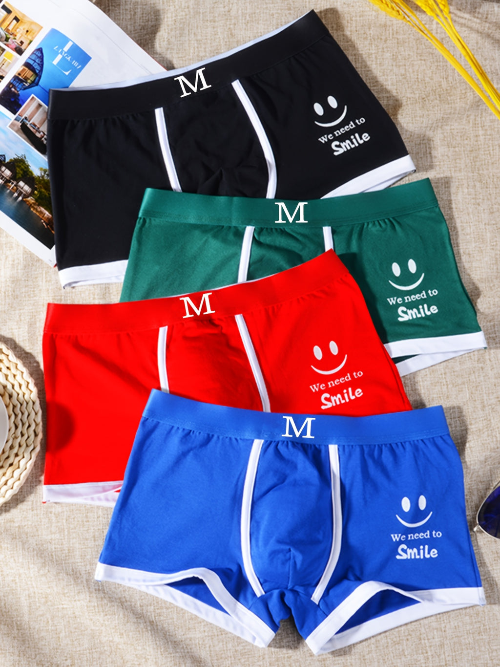 Boxer de sport respirant microfibre homme — lot de 6, géométrique, du S au XL