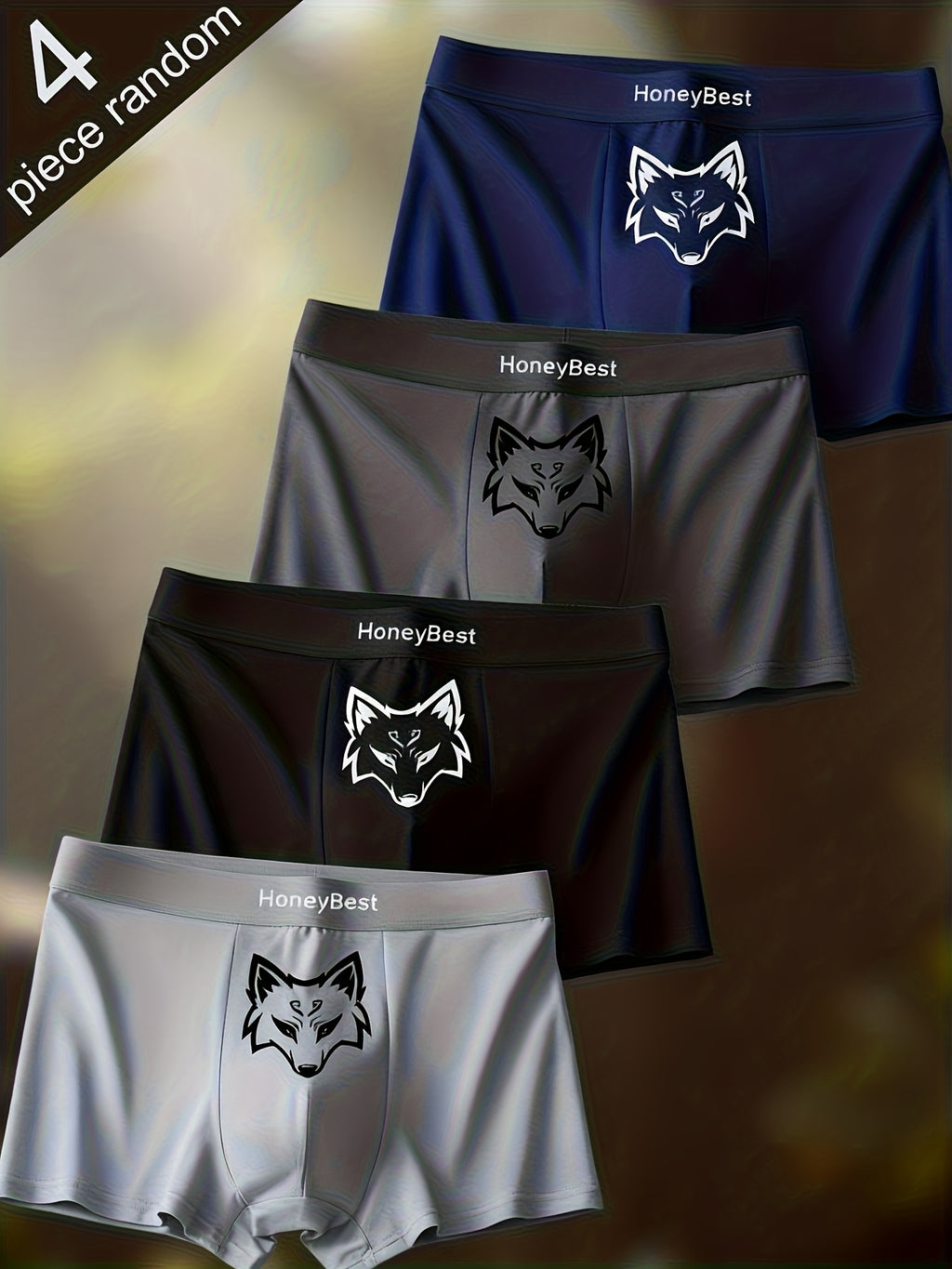 Boxer microfibre homme — lot de 4, géométrique