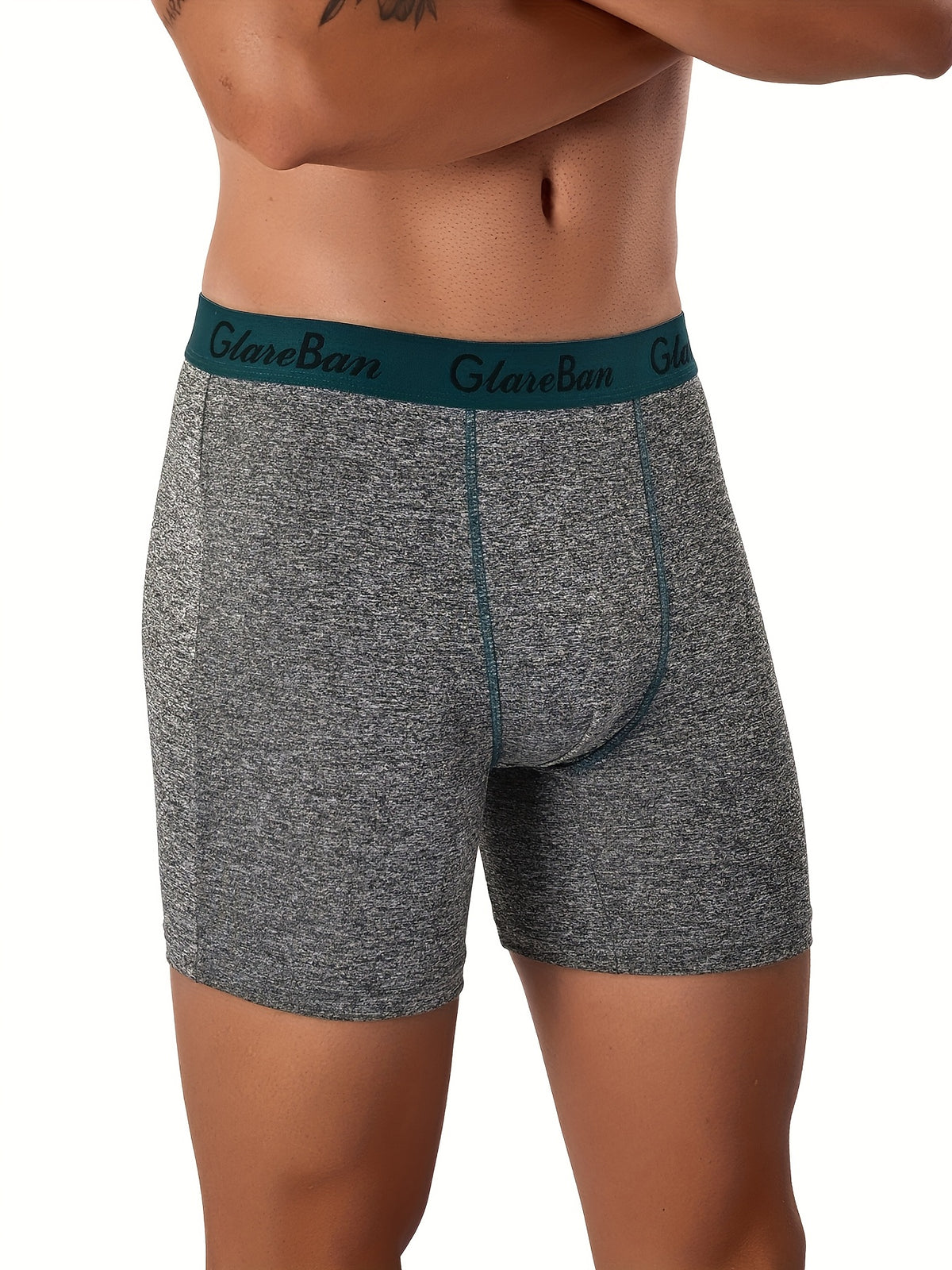 Boxer long microfibre homme — lot de 5, uni, assortiment E