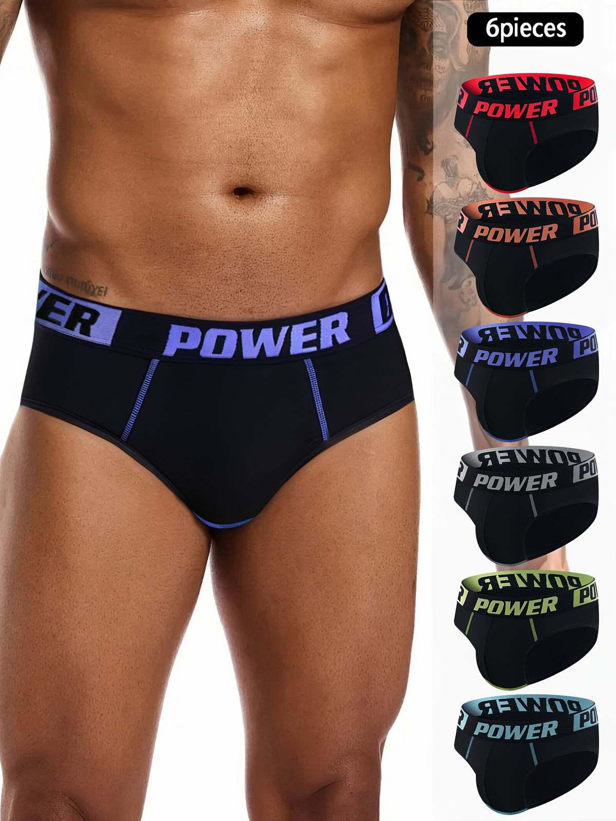 Slip de sport respirant microfibre homme — lot de 6, uni, assortiment E