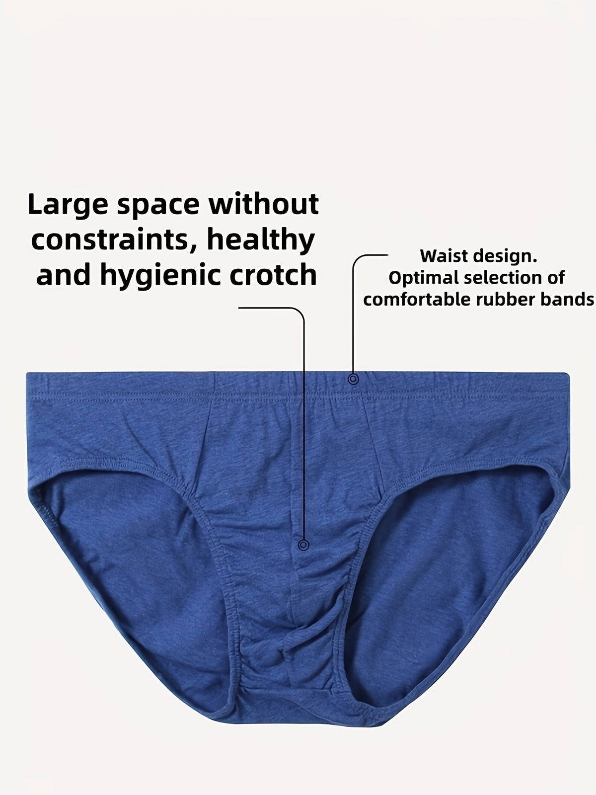 Slip large grande taille coton homme — lot de 7, uni