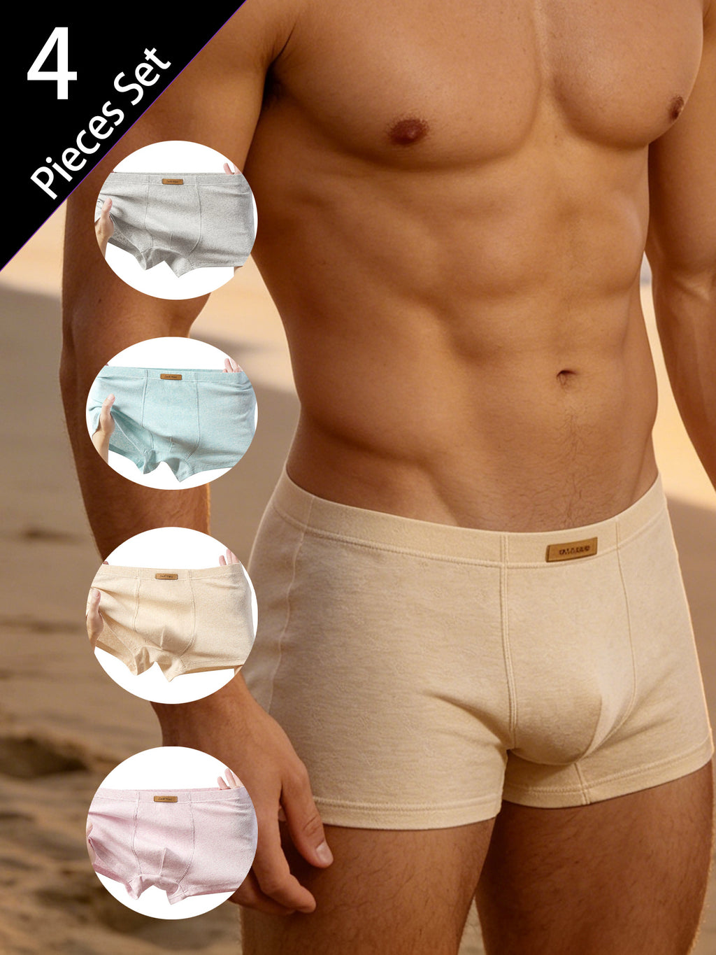 Slip de sport respirant coton homme — lot de 4, uni — vue 9