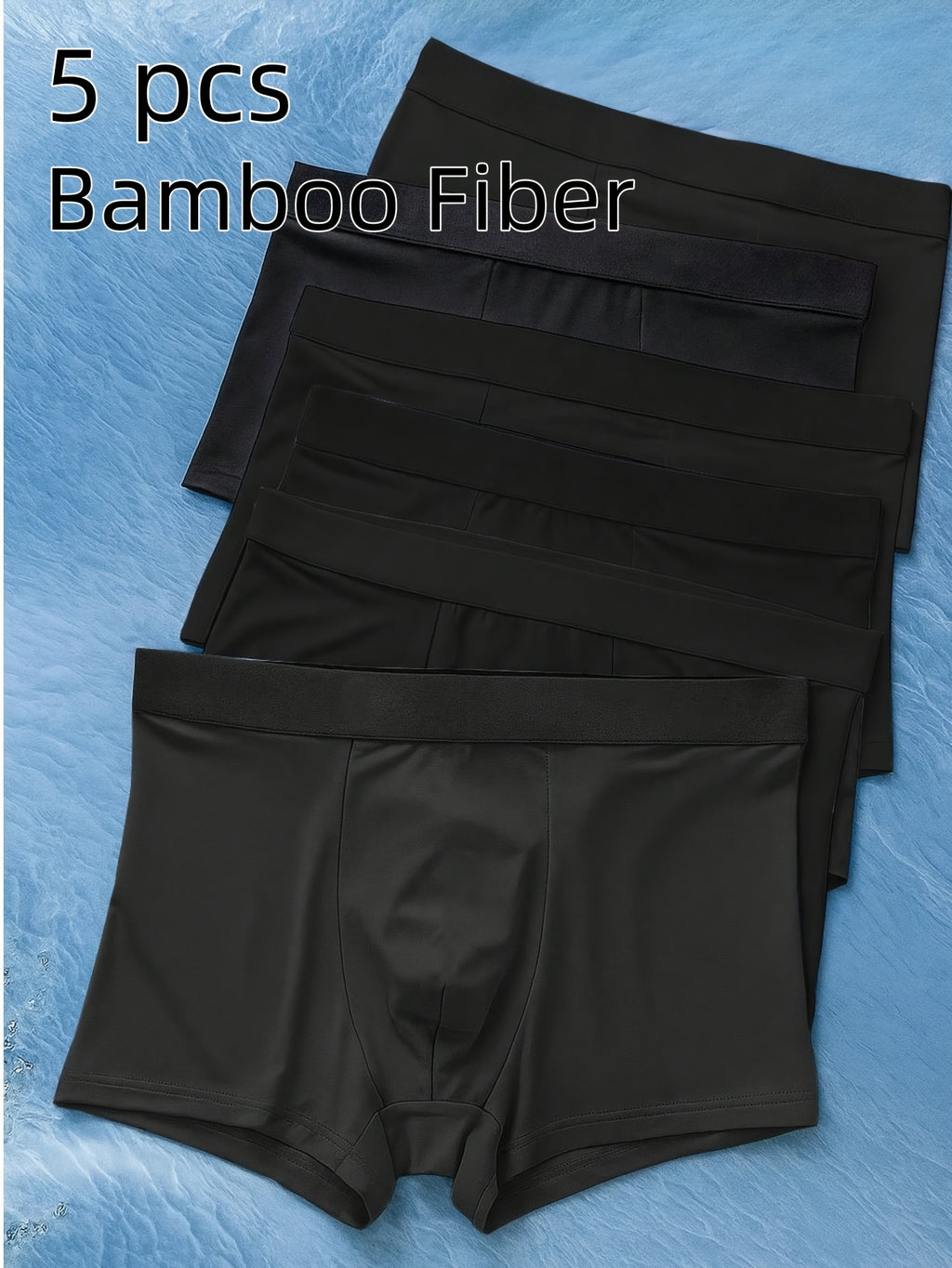 Boxer bambou homme — lot de 5, noir