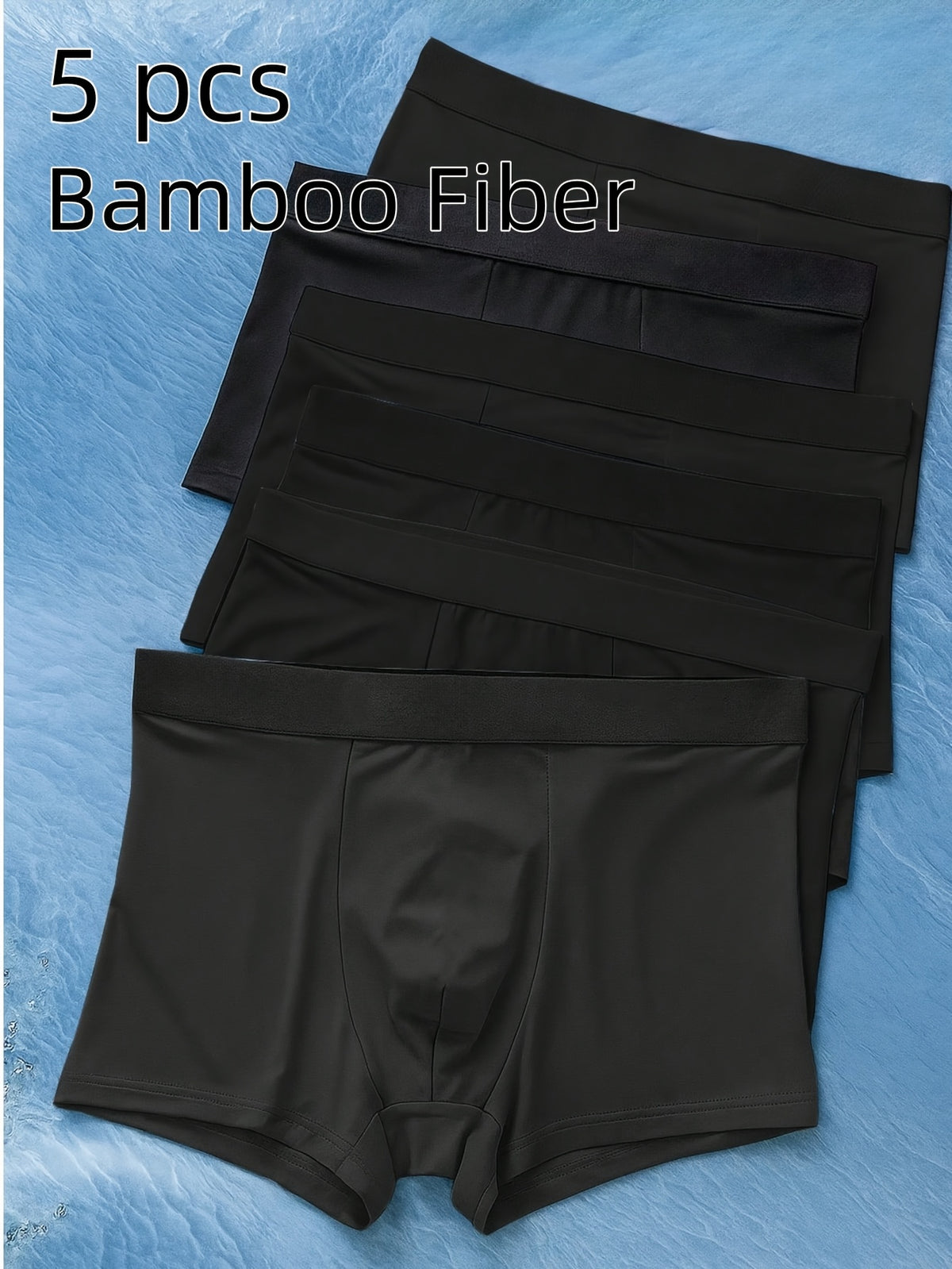 Boxer bambou homme — lot de 5, noir