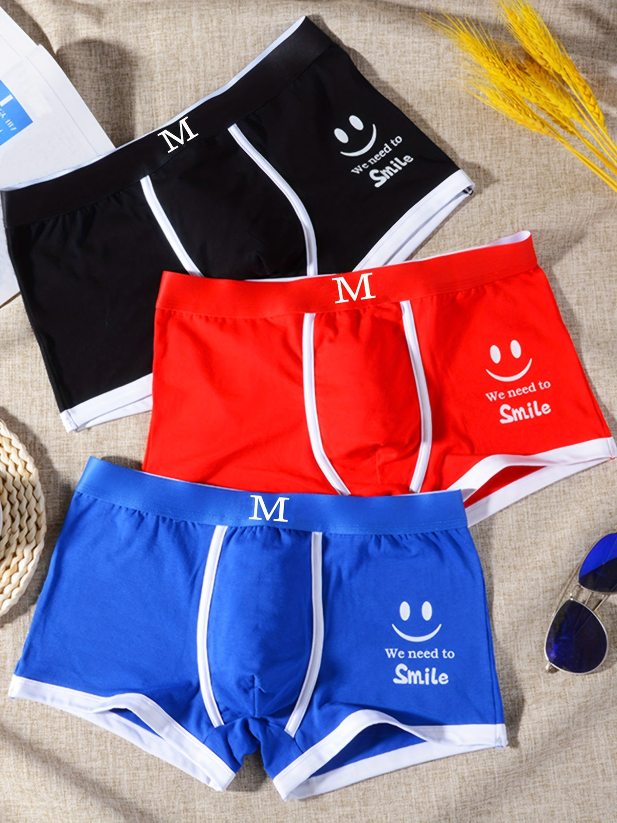 Boxer de sport respirant microfibre homme — lot de 6, géométrique, du S au XL