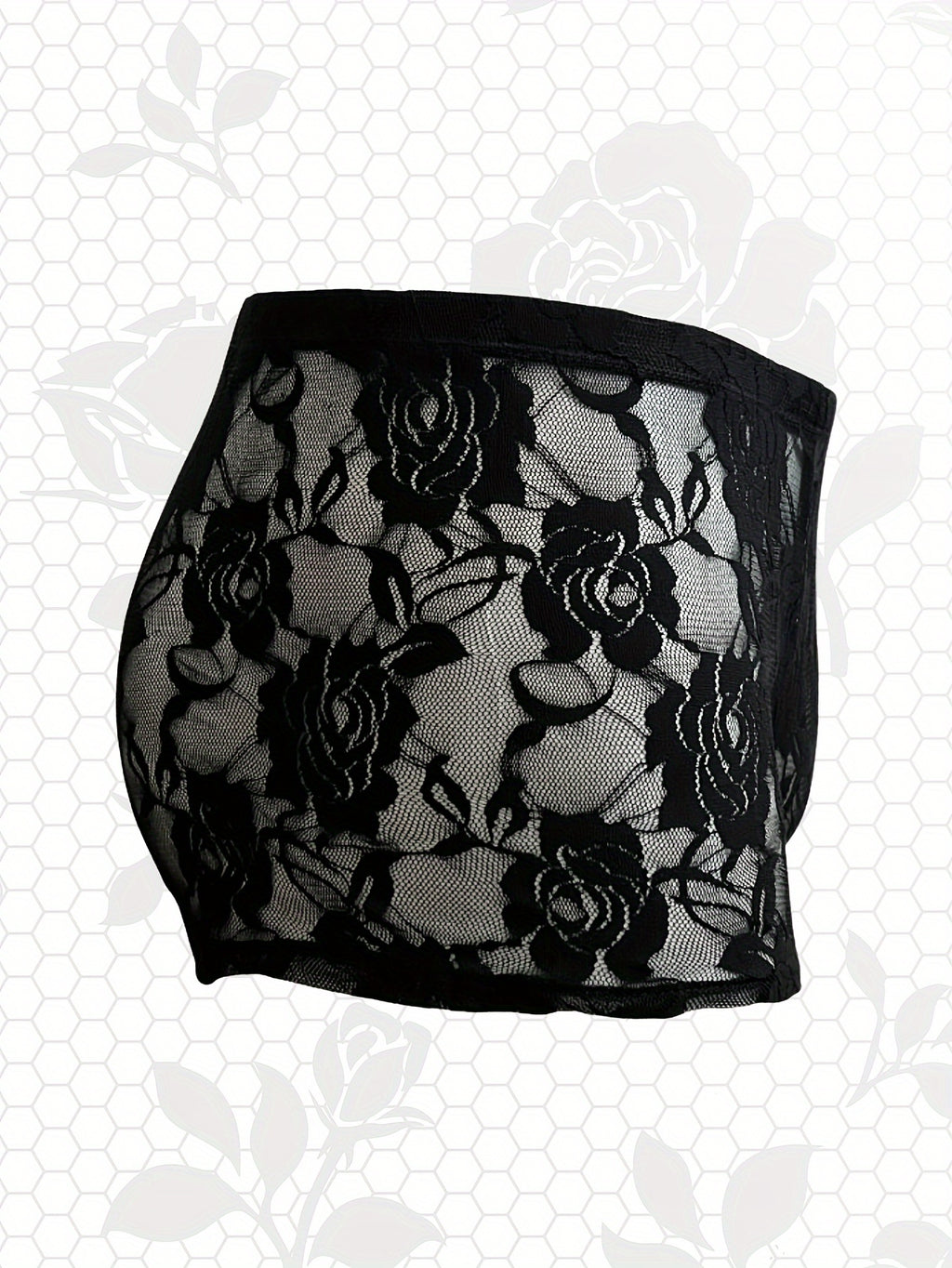 Slip grande taille extensible homme, fleuri — vue 5