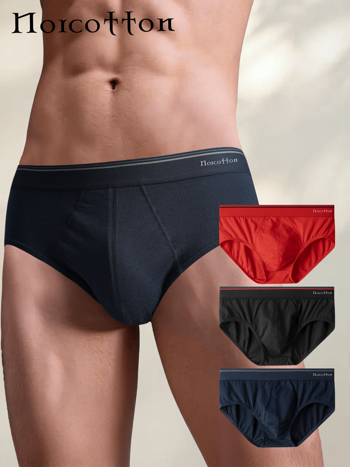 Slip respirant coton homme — lot de 3