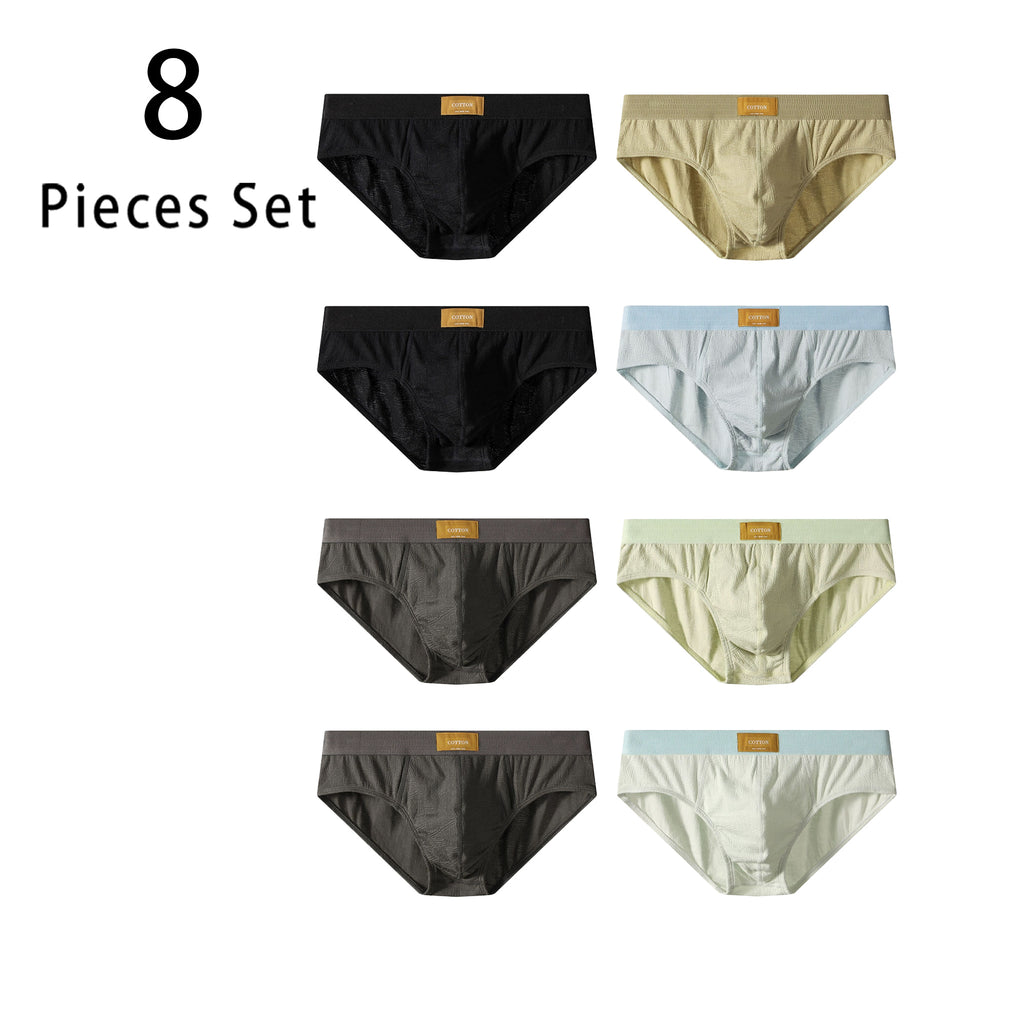 Slip respirant d'intérieur coton homme — lot de 8, uni, du S au XL (modèle 2)