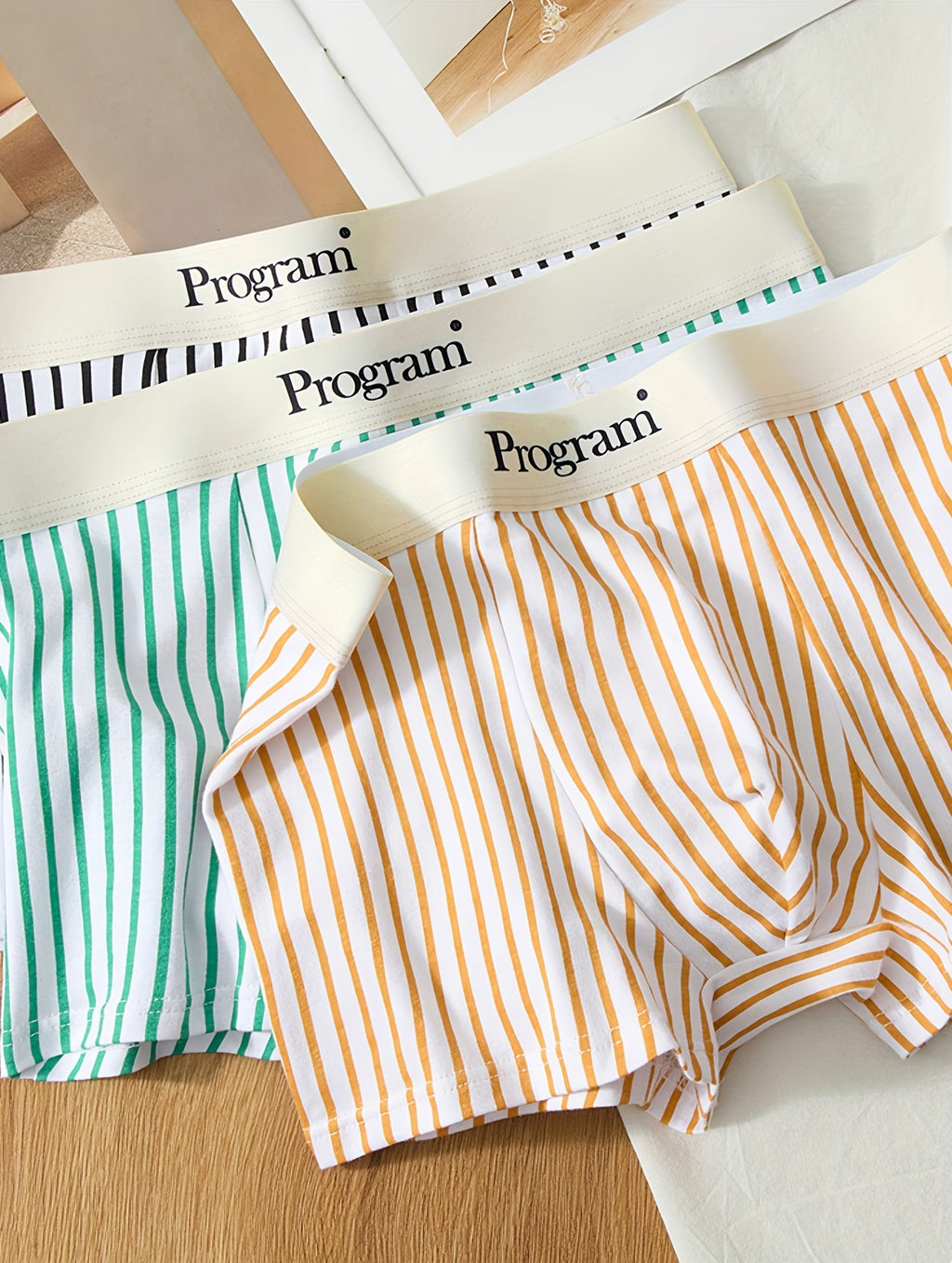 Boxer coton homme — lot de 6, rayé