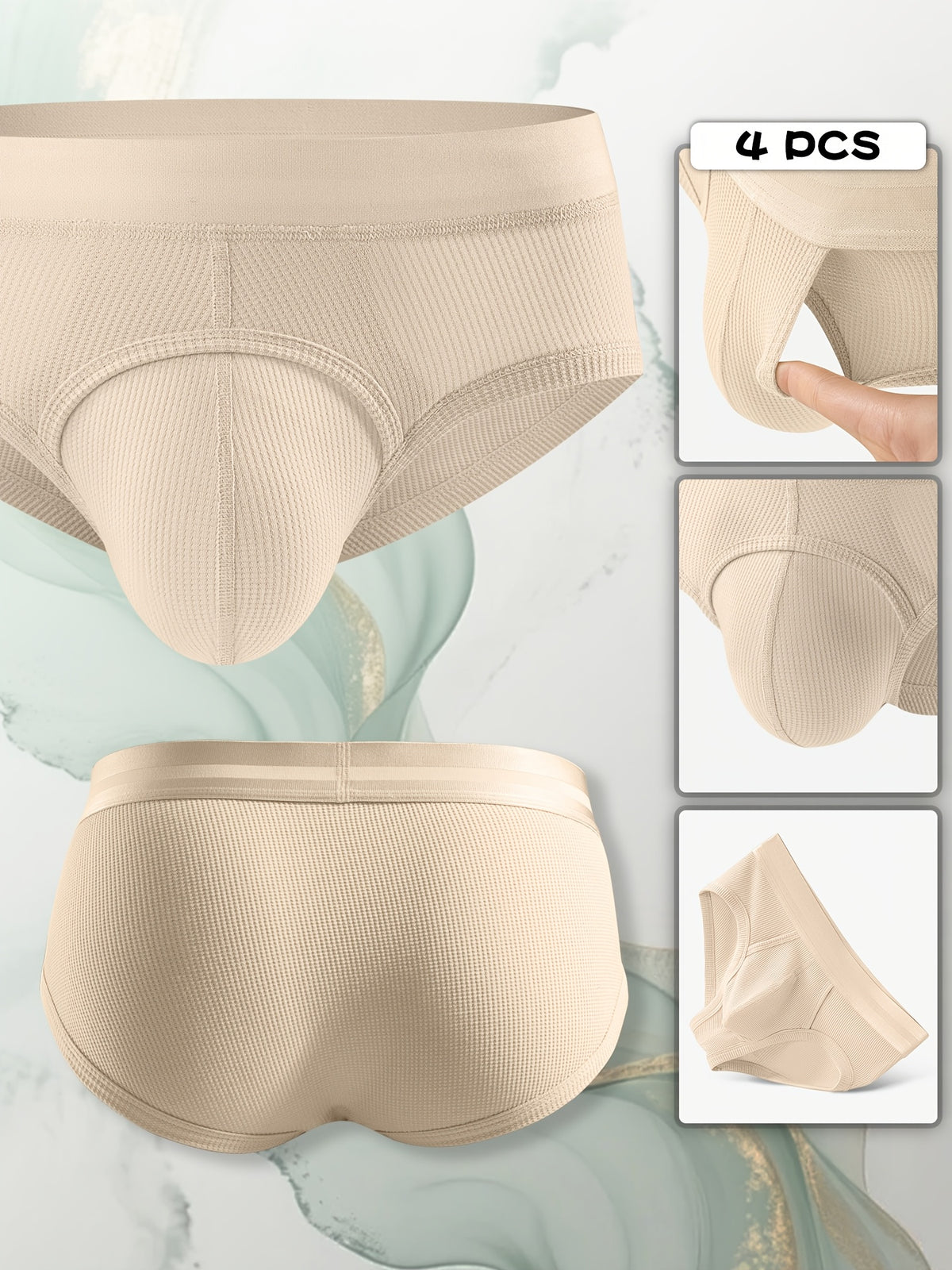 Slip respirant bambou homme — lot de 4, uni, assortiment A