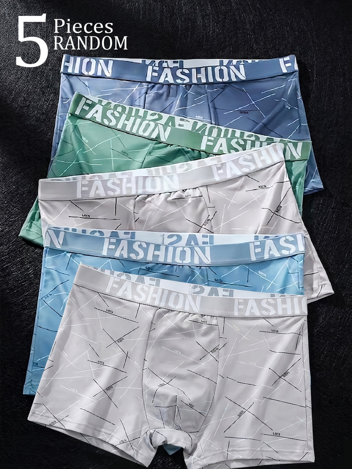 Boxer microfibre homme — lot de 5, imprimé, du XS au XL