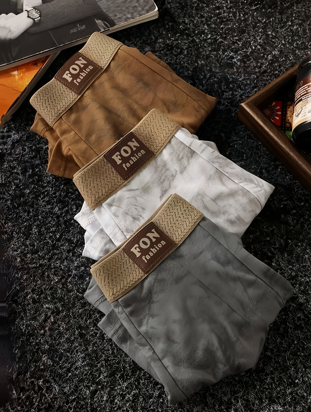 Boxer respirant coton homme — lot de 3, imprimé, assortiment S