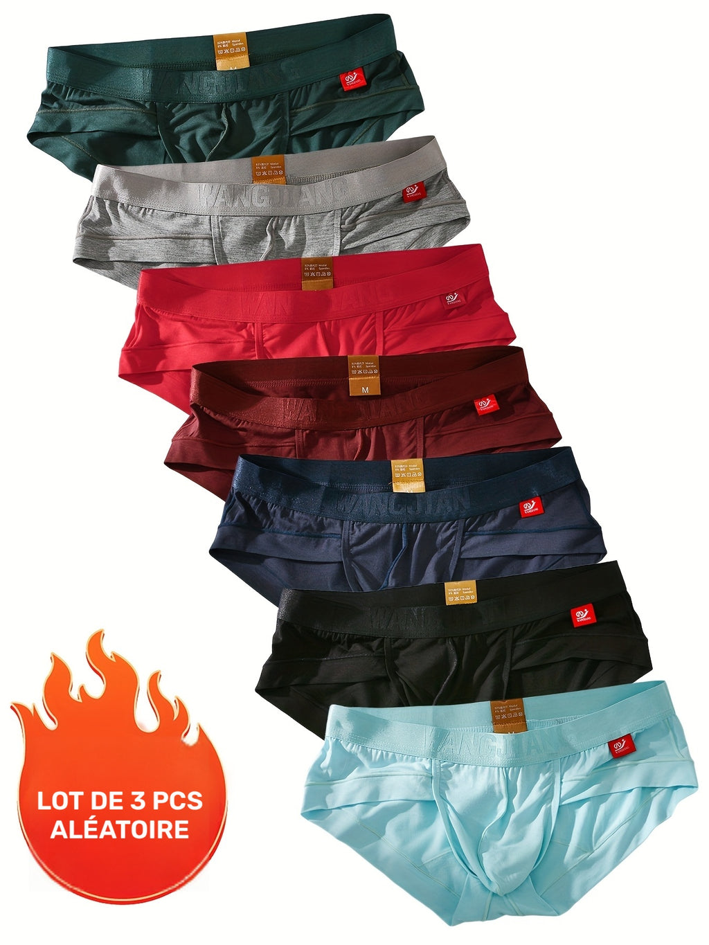 Slip de sport respirant modal homme — lot de 3, uni, du S au XL