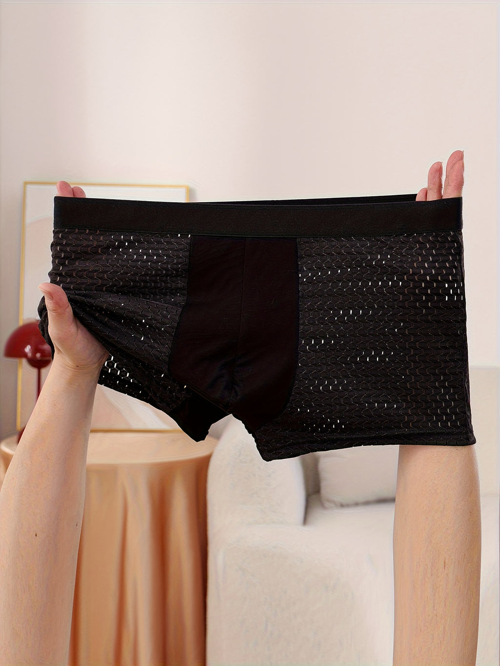 Boxer large respirant microfibre homme — lot de 6, uni