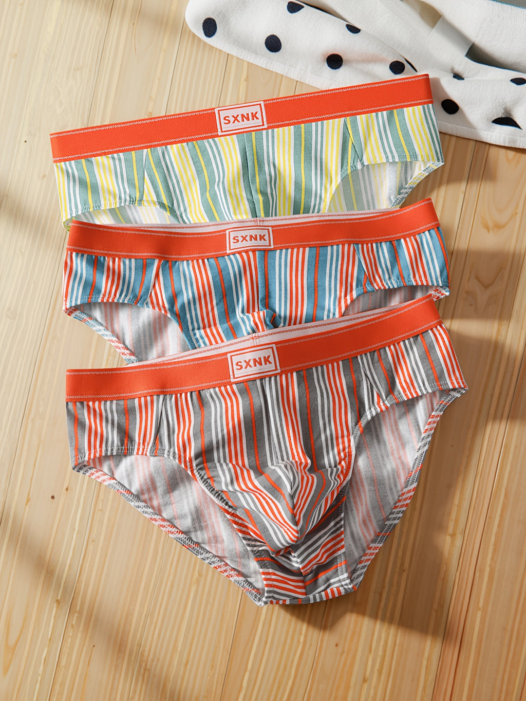 Slip respirant coton homme — lot de 3, bleu foncé + gris + vert