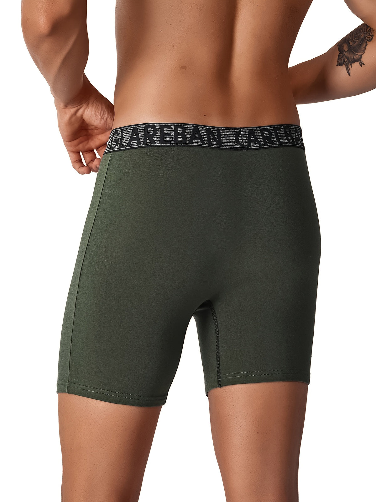 Boxer long coton homme — lot de 4, uni, assortiment S