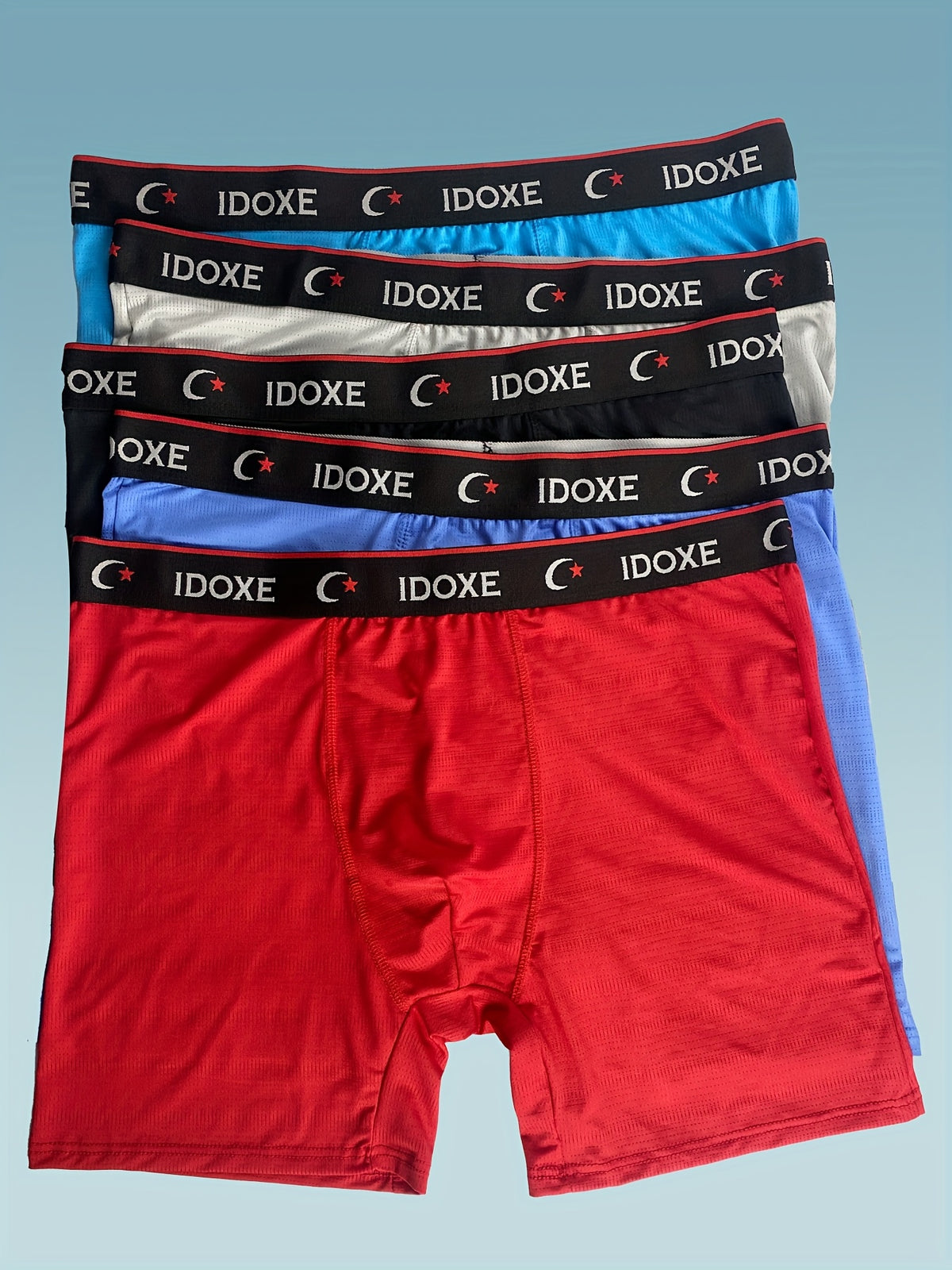 Boxer grande taille de sport microfibre homme — lot de 5, uni, assortiment E