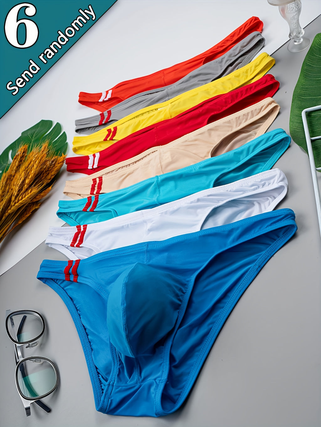 Slip séchage rapide respirant microfibre homme — lot de 6, uni, du S au XXL