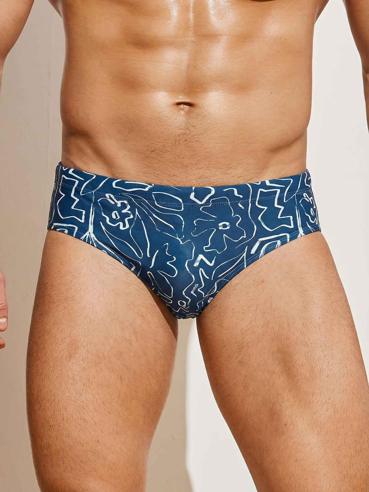 Slip moulant de sport microfibre homme, couleur marine