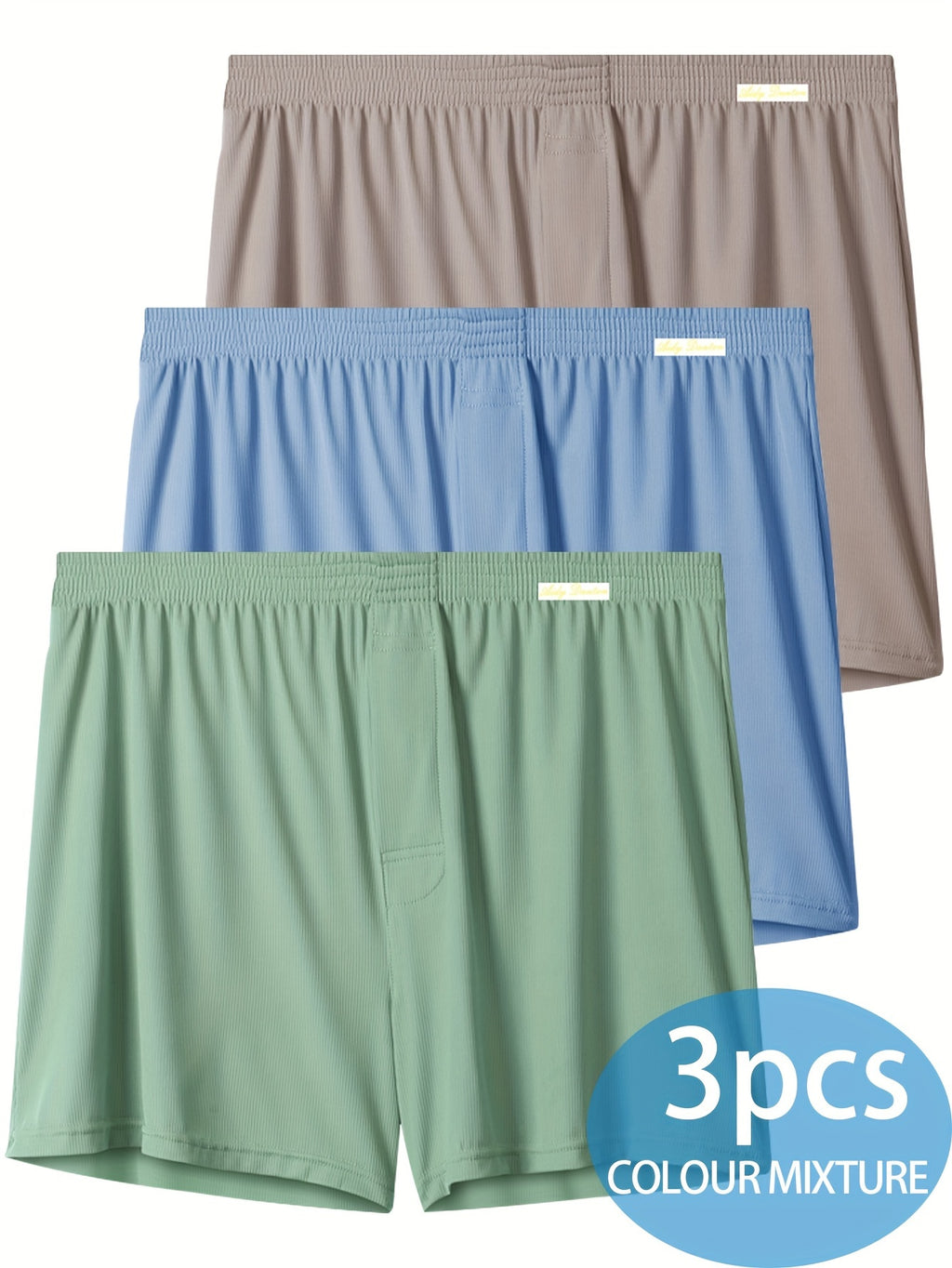 Boxer large de sport microfibre homme — lot de 3, rayé