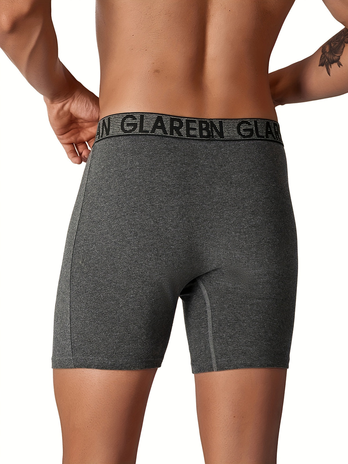 Boxer long coton homme — lot de 4, uni, assortiment S