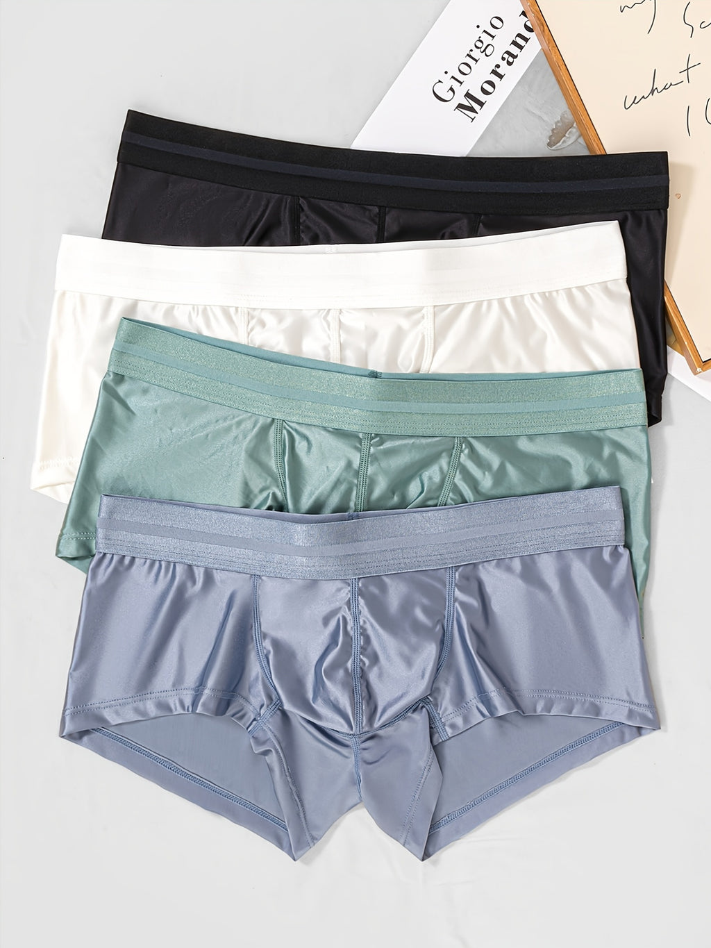 Boxer respirant microfibre homme — lot de 4, uni, assortiment B