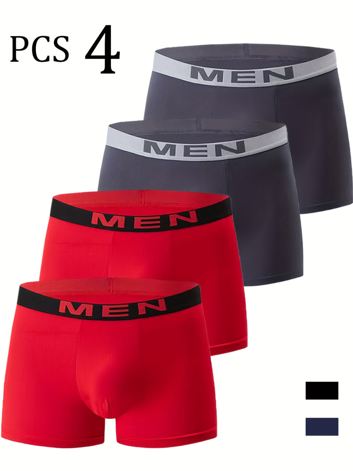 Boxer respirant microfibre homme — lot de 4, uni, du S au 3XL