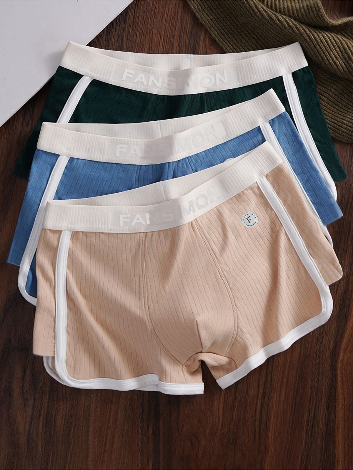 Boxer respirant microfibre homme — lot de 3, rayé