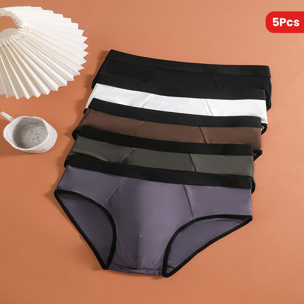 Slip sans couture de sport microfibre homme — lot de 5, uni, assortiment S