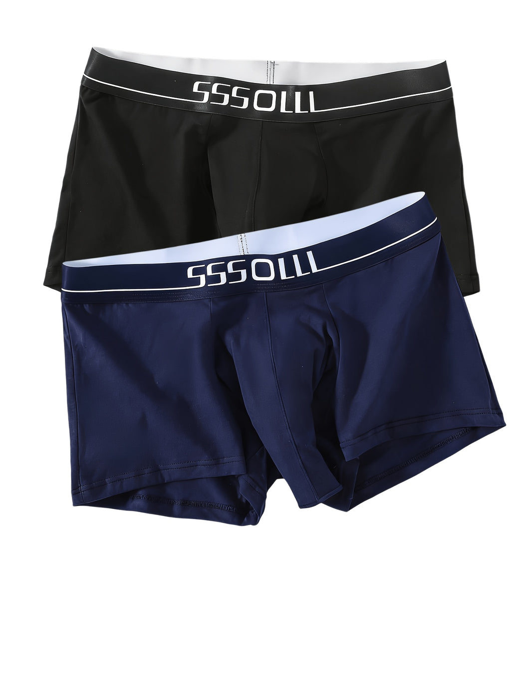 Boxer grande taille respirant coton homme — lot de 2, uni