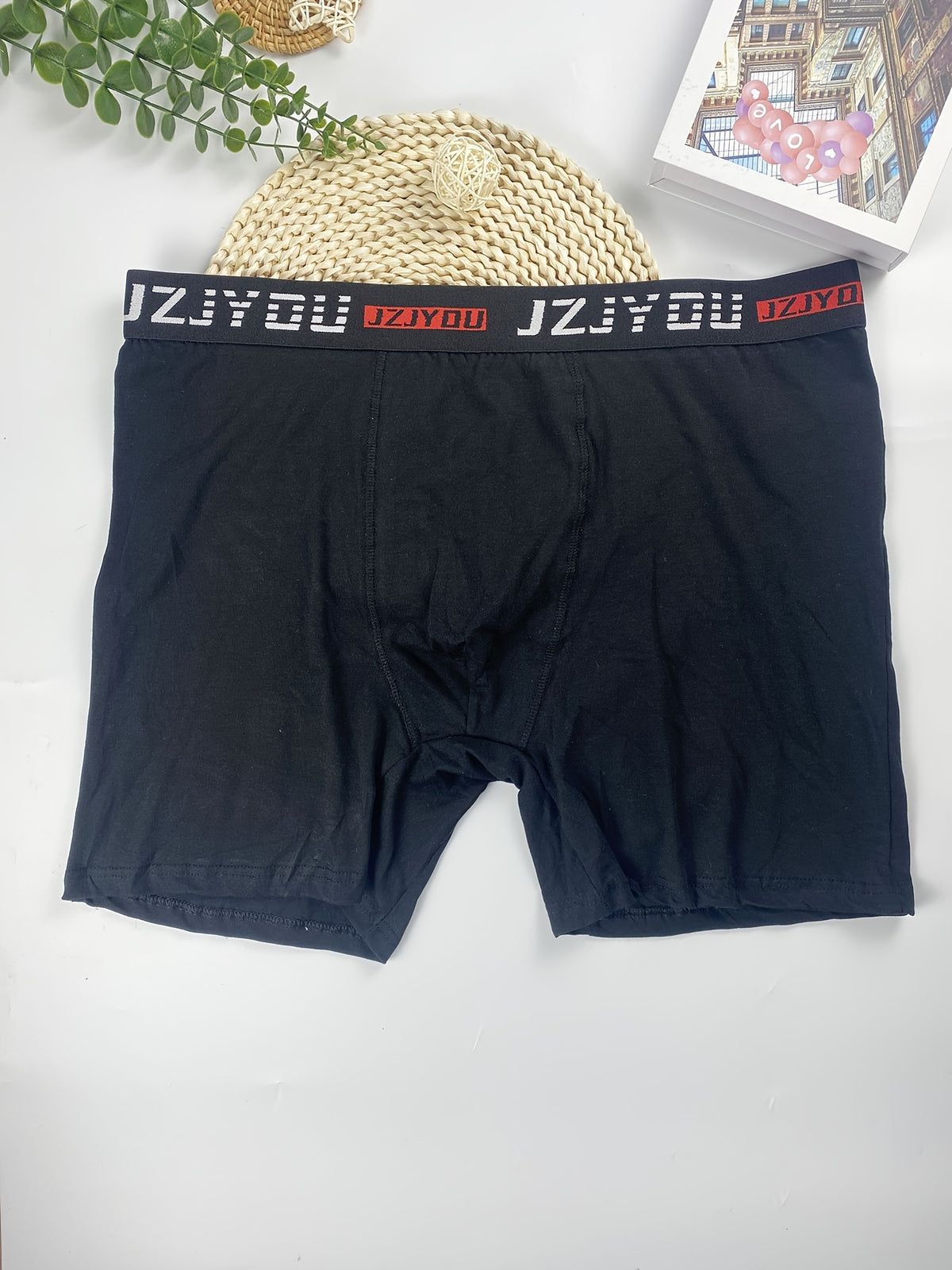 Boxer long grande taille coton homme — lot de 5, uni