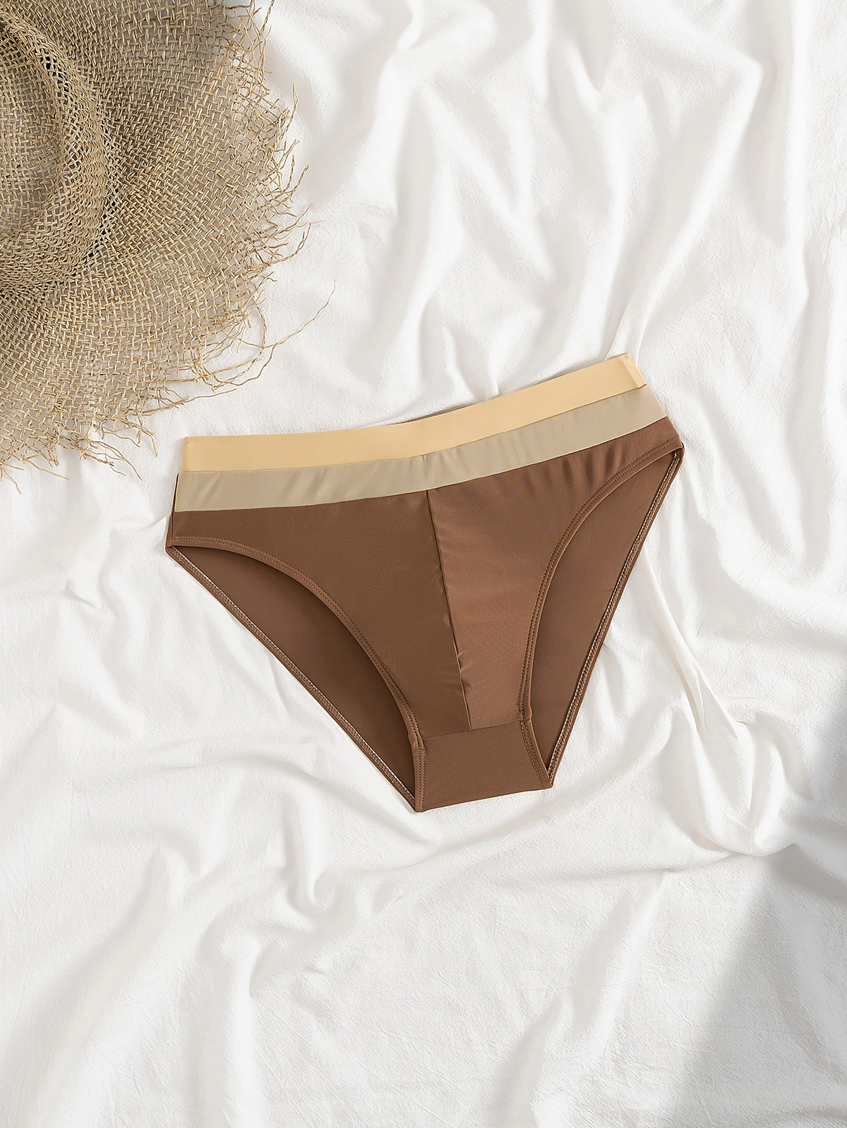 Slip microfibre homme, brun rougeâtre